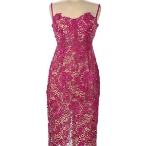 Asos pink lace cocktail dress